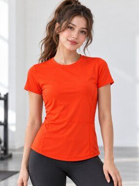 Spyder Active Women's Orange Red Athletic Running Workout Top Size S